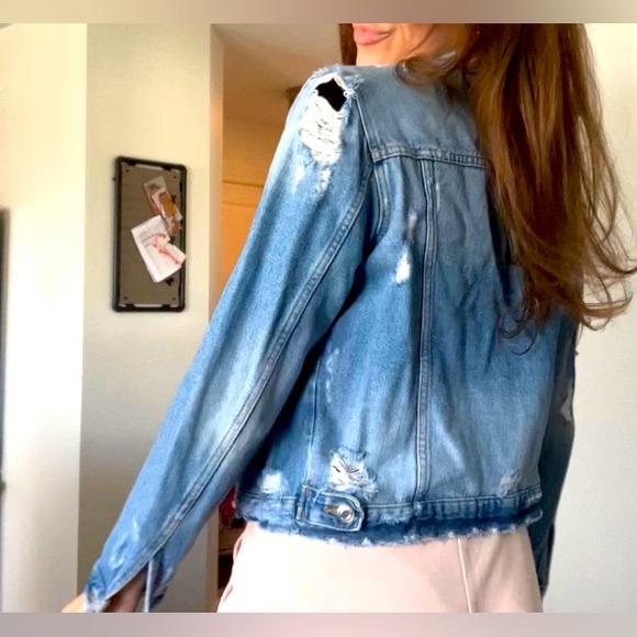 Distressed denim jacket - Picture 7 of 14